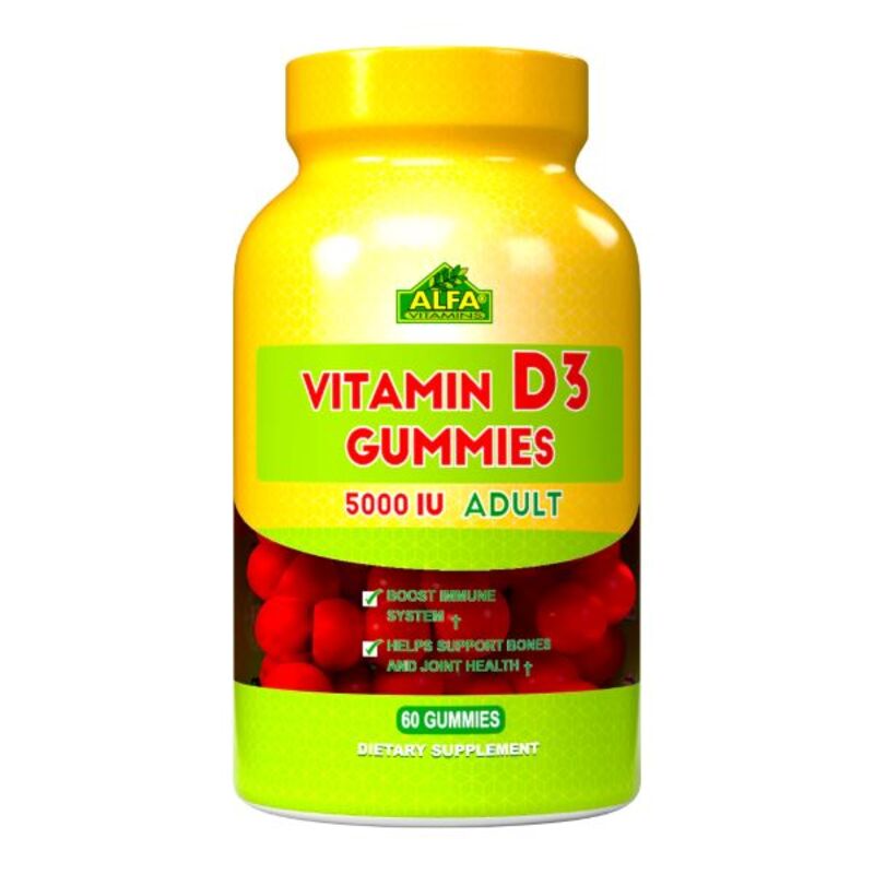 Alfa Vitamins Vitamin D3 5000IU Gummies Adult 60 Gummies